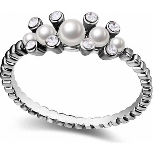 TRACYSWING ELEMENT 2 Colors AAA Zirconia Micro Inlays Romantic Fashion Pearl Rings For Women Gift Th-112523 engagement wedding