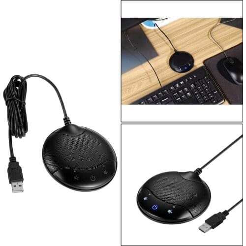 USB Conference Microphone Computer Mic Recording For Desk Portable Compact