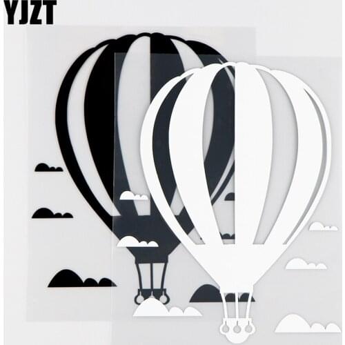 YJZT12.3X15.6CM Hot Air Balloon In The Clouds Car Stickers Vinyl Decals Art Decoration Black / Silver 10A-0135