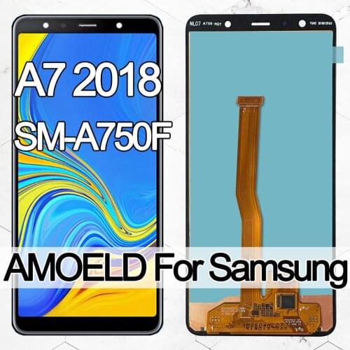 6.0'' Super AMOLED LCD For Samsung Galaxy A7 2018 A750 SM-A750F A750F lcd Display With Touch Screen Assembly Replacement Part
