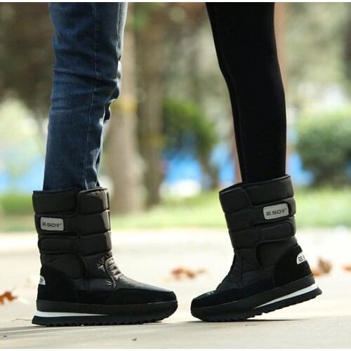 Winter new thick warm men and women in the tube snow shoes, cotton boots, waterproof and ski boots, comfortable couple shoes
