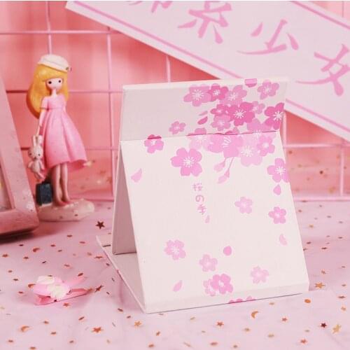 1Pc Fashion Candy Colors Portable MIni Desktop Princess Compact Cosmetic Folding Mirror Cartoon Dormitory Paper Mirror for Girls