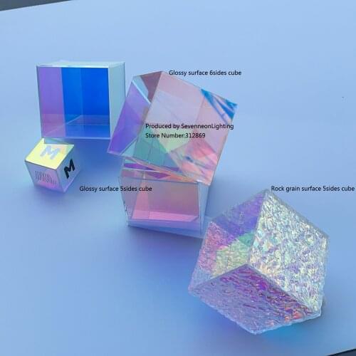 10*10*10CM Iridescent Rianbow Colorful Acrylic Display Box Cube for Desk/Home Decor,Lovely Small Gift and Jewelry