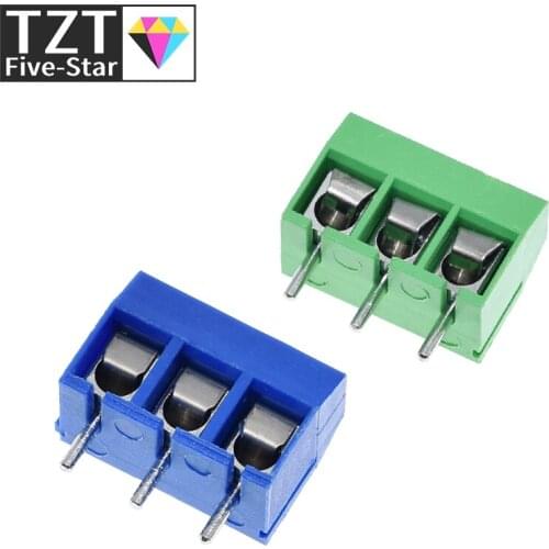 10pcs KF301-3P 301-3P 3P 3 Pin Plug-in Screw Terminal Block Connector 5.08mm Pitch 2 Pin Screw Terminal Block good