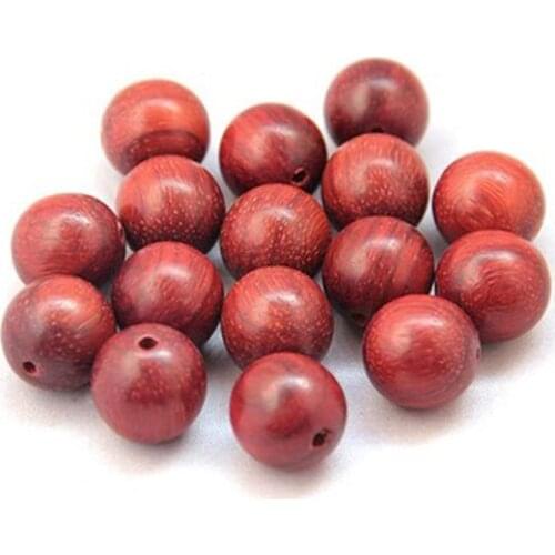 10pcs Natural Authentic Red Sandalwood Scattered Beads Diy Handmade Bead Bracelets 12/15/18/20mm
