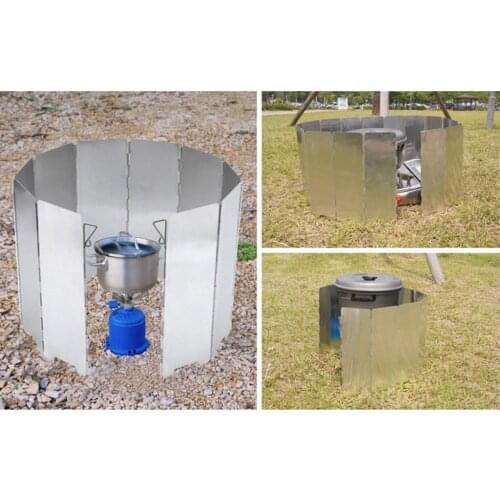 10 Pieces Folding Plate for Camping Gas Stove Wind Protection Grille Outdoors