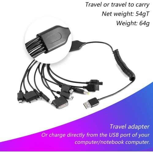 10 In One Functions USB Charge Cable Universal Portable Lightweight Compatible with Most Brands Phone Data Charge Cable