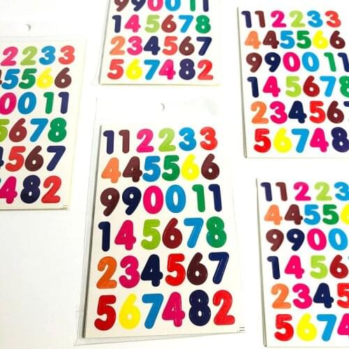 20Sheet/pack Colorful Number Stickers 0 to 9 Childrens Preschool Literacy Labels Sticker DIY Supplies
