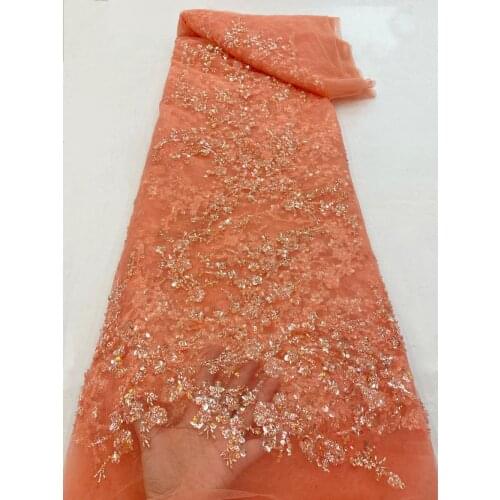 2021 Wedding Dress Lace Wholesale Bead Tube Sequin Embroidery French Tulle Mesh Clothing Accessories Sewing Fabric 5 Yards