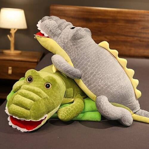 70cm Simulation Crocodile Plush Pillow Toy With Blanket Soft Stuffed Cartoon Animal Dinosaur Doll Home Sofa Decor Birthday Gifts
