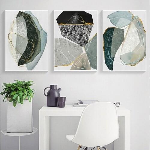 Abstract Green Marble Geometric Graphics Canvas Painting Poster Print Wall Art Picture Giclee Artwork for Living Room Home Decor