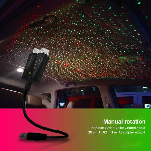 Car Roof Star Floodlight Interior LED Starry Laser Atmosphere Ambient Projector USB Auto Decor Night Home Decor Galaxy Lights
