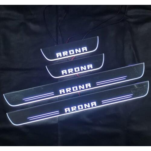 Car LED Door Sill For Seat Arona Ultra-thin Acrylic Dynamic LED Welcome Light Scuff Plate Pedal