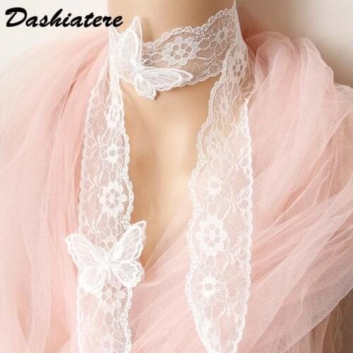 White Elegant Necklace Butterfly Women Wedding Bridal Princess Lolita Style Fairy Neck Decoration teenagers Girls Jewelry