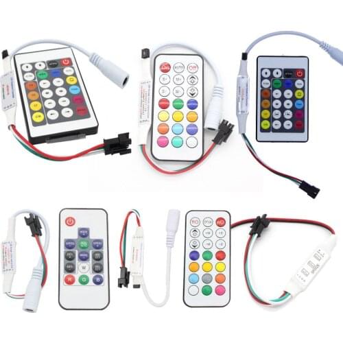 DC5V-24V Wireless RF 11key 14key 21key Little Led Pixel Strip Light Controller For WS2811 SK6812 WS2812B With Remote Controller