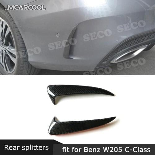 For Mercedes Benz W205 C205 C43 C63 AMG Coupe 2 Door 2015 - 2019 Carbon Fiber Rear Bumper Side Air Vent Trims Winglet Canards