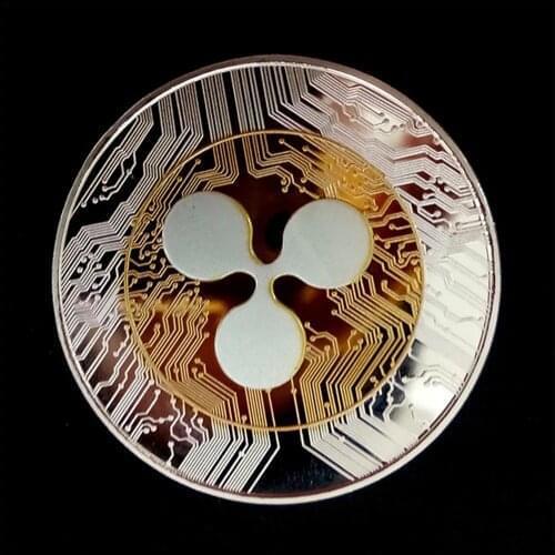 Two-color Ripple Coin Ripple Coin Virtual Coin Ripple Collection Commemorative Coin Commemorative Alloy Gold And Silver 40mm