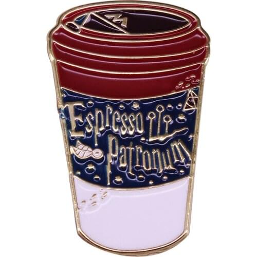Espresso Patronum Hard Enamel Pin Spell Magic And Coffee Lovers Flair Addition