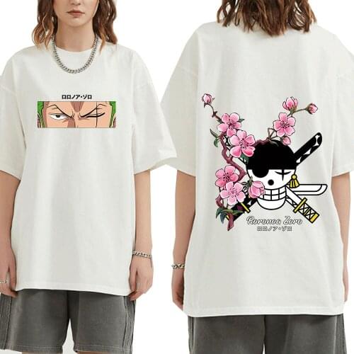 Japanese Anime One Piece Roronoa Zoro T Shirt Men Harajuku Manga Graphic Tees T-shirt Unisex Summer Tops Tshirt Oversized Male