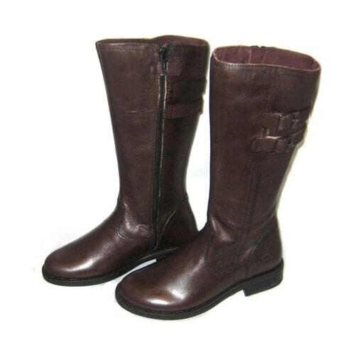 Girls' brown leather boots-girl, by Andanines