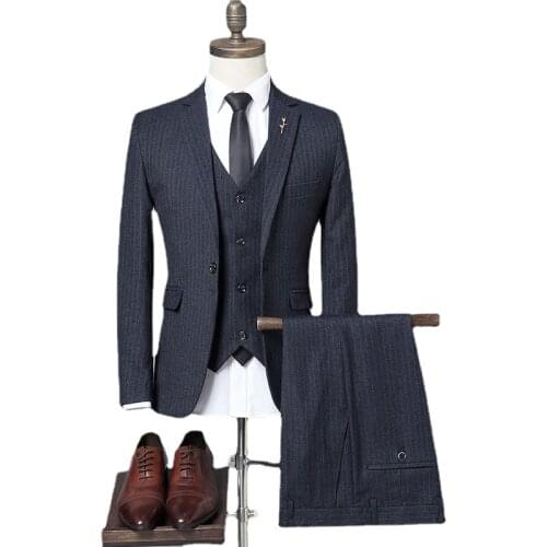 Fashion Men Latest Coat Pant Designs Casual Business Suit 3 Pieces Set /Mens Suits Blazers Trousers Pants Vest Waistcoat S-5XL