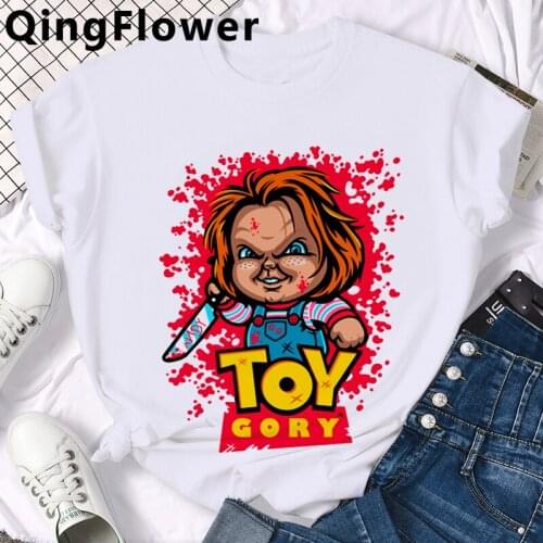 Horror Chucky Funny Cartoon Manga T Shirt Men Aesthetic Anime Summer T-shirt Casual Graphic Grunge Tshirt Hip Hop Top Tees Male