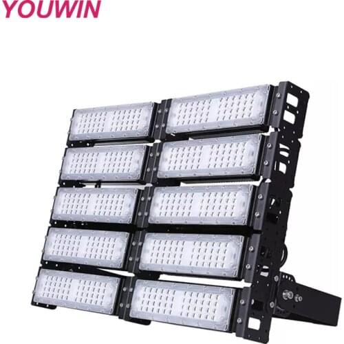 YOUWIN Outdoor Parking Lot Shoebox Arena Courts Security Lighting Fixture LED Flood 500W Super Bright Stadium