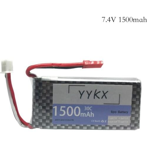 New high power 7.4v 1500mAh 2s 30c Lipo Battery For RC Helicopter Parts Lithium battery Airplanes battery with JST/T/XT60 Plug