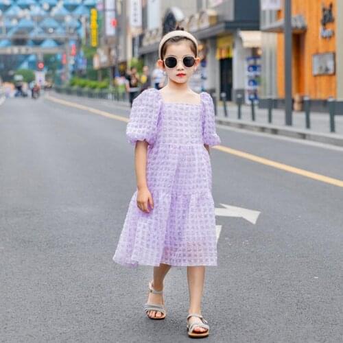 Children Summer New Dress Baby Girl Short Sleeve Fashion Dress Teenage Clothes Kids Hot Selling Dress For 4-16 Years wz244