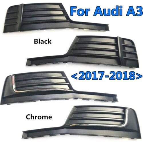 New ABS Facelift Frame Car Front Lower Bumper Fog Light Cover Fog Lamp Grill For Audi- A3 S3 Accessories Replacement 2017 2018