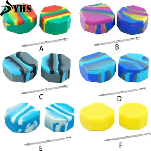 One set large 129 ml+ 97 ml Silicone Container Jar Oil Wax Non Stick Silicone Jar+Container Holder 1