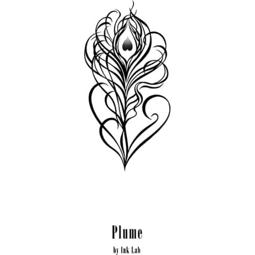 33MM×65MM feather peach heart tattoo stickers waterproof men and women long-lasting wind back retro sexy literary net red style