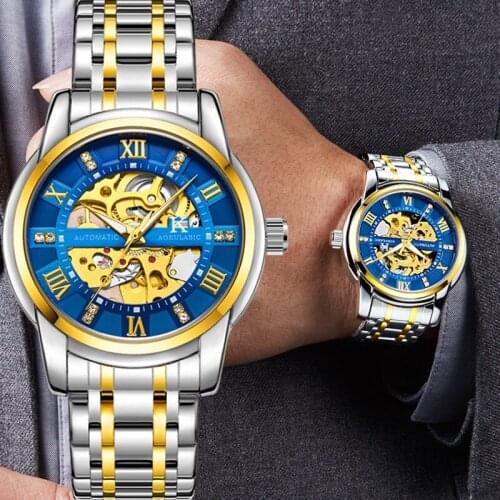 Clear Automatic Mechanical Men Wristwatch Military Army Sport Male Clock Top Brand Luxury Skeleton Waterproof Man Watch 022