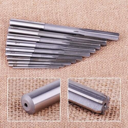 LETAOSK High Quality 10pcs HSS H7 Reamer Straight Shank Milling Chucking Sharp Machine Cutter Tool 3-12mm