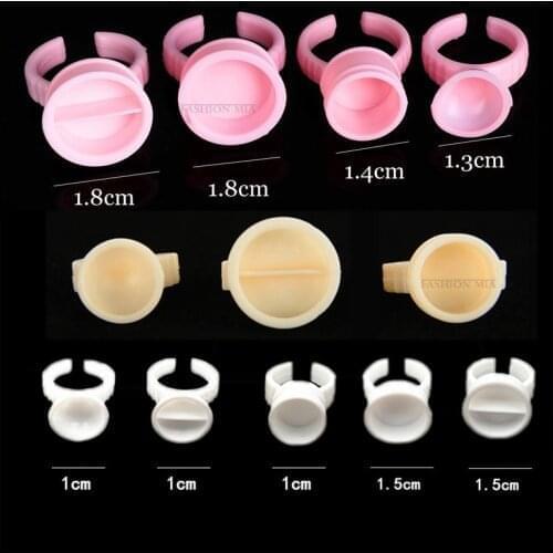 S/M/L Disposable Permanent Makeup Tattoo Ink Cup Ring Eyelashes Extension Silicone Holder Plastic Pigment Container Accessories