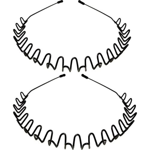 Metal Wavy Unisex Scrunchie Solid Fashion Simple Vintage Men And Women Hair Bands Western Style Multifunction Mankind Headband