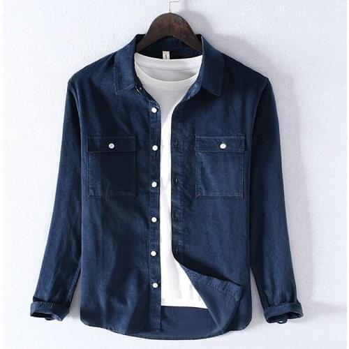 Spring and autumn corduroy brand shirts men cotton fashion shirt for men long sleeve casual shirt mens solid shirts male chemise