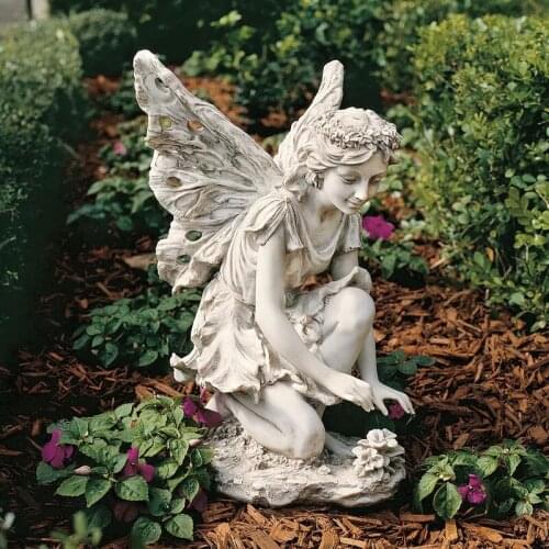 Garden Crafts Decoration Outdoor Gardening Resin Happy Mythical Angel Ornaments Creative Sculpture Home Table Decoration Gift
