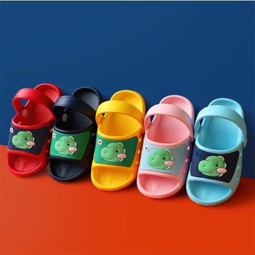 Kids Home Slippers Non-slip EVA Sandals Cartoon Dinosaur Unicorn Beach Boy Outdoor Indoor Household infants Girl sandalias