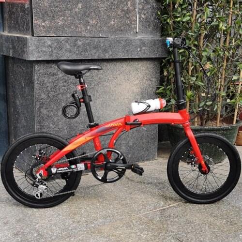 Aluminium Alloy Folding Bike 20 Inch Double Disc Brake 7 Speed Mens And Womens Bicycle Commuter