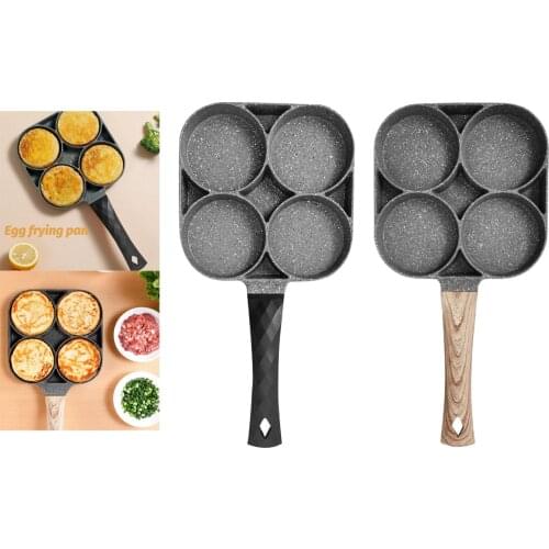 Four-hole Frying Pan Non-stick Pancake Steak Pan Aluminum Alloy Egg Ham Pot Breakfast Cooking Pot Kitchen Tool