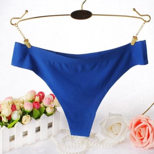 Low Waist Sexy No Trace Comfortable Cotton Crotch Elasticity Womens Thong Oversized Solid Color Thin Slim Female Underpants A59