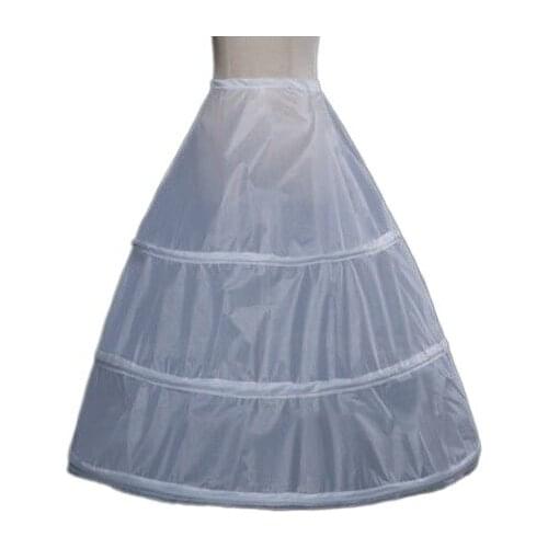 A-line Long Petticoats For Flower Girl Dresses 3 Hoops Underskirt For Children Tutu Skirts Petticoats Kids crinoline