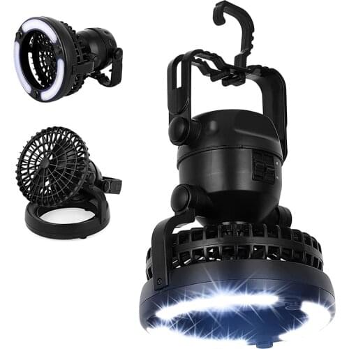 2 in 1 Camping Lamp Fan Outdoor Fishing Tent Hang Emergency Light Fan Portable Emergency Light Air Cooler Fan for Summer Camping