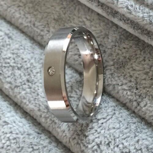 High quality USA size 6-14 polished 6mm thick Titanium steel Woman and Mans wedding Rings Couple Ring