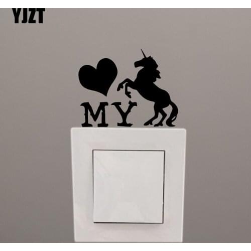 YJZT I Love Heart Vinyl Decal Living Room Decor Wall Switch Sticker Modern Art Cartoon S19-0419