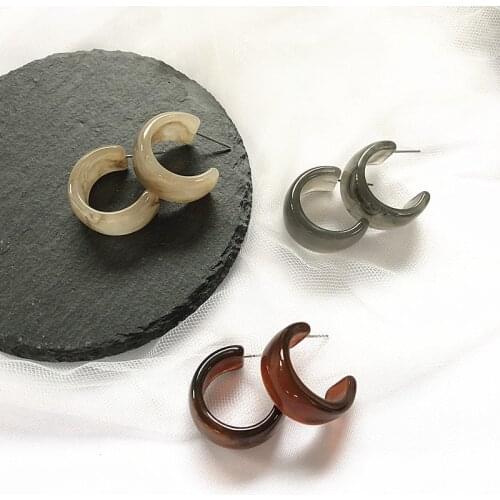 New south Korean jewelry earrings earrings ins resin small geometry design retro fashion spring earrings ear ring