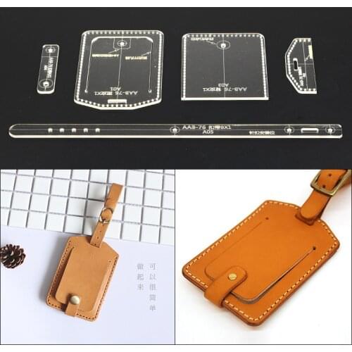 1set Acrylic Clear Template Handcraft Set For Leather Card package identification DIY card template Tools Sewing Pattern