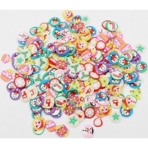 10g/lot ​​Christmas Polymer Clay Colorful For DIY Crafts Tiny Cute about 6mm plastic klei Mud Particles Assorted