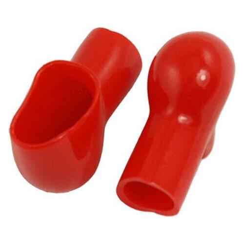 10 x Red Soft Plastic Smoking Pipe Shaped Battery Terminal Caps Boots